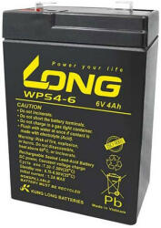 Long WPS4-6 6V 4Ah zárt ólomsavas akkumulátor (Long-WPS4-6)