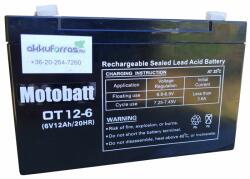 MotoBatt OT12-6 6V 12Ah zárt ólomsavas akkumulátor (MotoBatt-OT12-6)