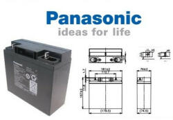 Panasonic LC-PD1217PG 12V 17Ah zárt ólomsavas akkumulátor (Panasonic-LC-PD1217PG)