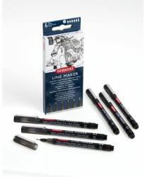 Derwent Set 6 linere Derwent Professional negru 0.05/0.1/0.2/0.3/0.5/0.8 mm (DW2305559)