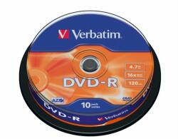 Verbatim DVD-R lemez, AZO, 4, 7GB, 16x, hengeren, VERBATIM (DVDV-16B10)
