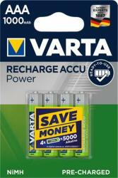 VARTA Tölthető elem, AAA mikro, 4x1000 mAh, előtöltött, VARTA "Power (VAKU14) - papirtar