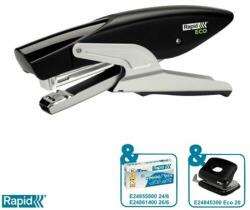 Rapid Tűzőgép, kézi, újrahasznosított, 24/6, 26/6, 20 lap, RAPID "Eco", fekete (24812500)