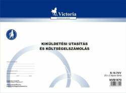 Victoria Nyomtatvány, kiküldetési utasítás és költségelszámolás , 25x2, A4, VICTORIA "B. 18-70 (NVB1870)