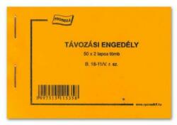 Nyomell B. 18-11/v Távozási Engedély, 50x2 Példányos, 70x105 Mm (22498)