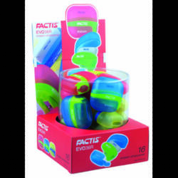 Factis Radír + hegyező FACTIS színes műanyag tokban (F4707116)