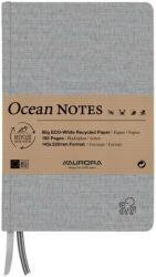 Aurora Caiet A5, 192 file - hartie reciclata 80 g/mp, coperta panza gri, AURORA Ocean - dictando (2396RTZ)