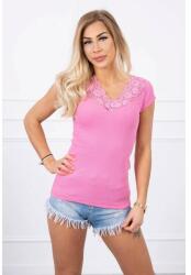 Mondo Italia, s. r. o Női póló csipke nyakkivágással MI8987 világos rózsaszín (MI8987)