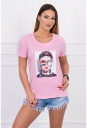 Mondo Italia Női póló, grafikával MI5405 por rózsaszín