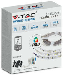 V-TAC LED SZALAG SZETT RGB 5050 60LED/m 12V IP20 - 5m - 212558