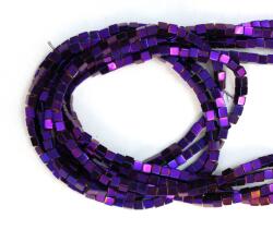  Hematit Colorat Violet Cub 3x3 mm - Margele Pietre Semipretioase pentru Bijuterii