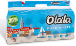 Alpha Olala Pure White kistekercses toalettpapír 3 rétegű fehér 10 tekercses, 8 csomag/zsák (ADOLALAPWTP3)