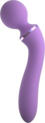 Pipedream Vibrator Duo Wand Massage-Her, 2 Capete Stimulatoare, 10 Moduri Vibratii, Silicon, USB, Roz, 20 cm Vibrator