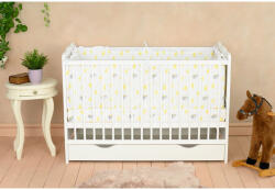 Qmini Patut din lemn Julia 120x60 cm, multifunctional, cu sertar, Alb - Qmini (6426972005517)