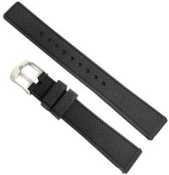  Curea de ceas Neagra din Silicon 16mm (WZ5374)