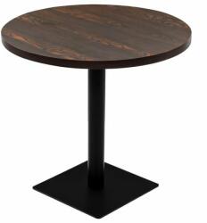 vidaXL Masă bistro, MDF și oțel, rotundă, 80x75 cm, Cenușiu închis (245610) - izocor