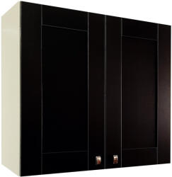 International Service Ancona, Corp superior 80 cm , pal Galben/ usi lemn Wenge, 80 x 32 x 72 cm
