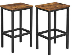 VASAGLE Bárszék 2 db magas szögletes konyhai étkező szék, rusztikus barna (LBC65X) - deco24