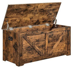 VASAGLE Tároló láda, rusztikus barna 100x40x46cm (LSB060T01) - deco24