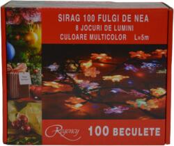 Regency Instalatie de Craciun, sirag luminos cu 8 jocuri de lumini, 100 de beculete fulgi de nea, multicolore, 5 m