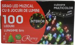 Regency Instalatie de Craciun, sirag luminos muzical, cu 8 jocuri de lumini, 100 LED-uri multicolore, 5 m