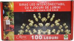 Regency Instalatie de Craciun, sirag luminos, interconectabil, cu 8 jocuri de lumini, 100 LED-uri alb calde, 5 m