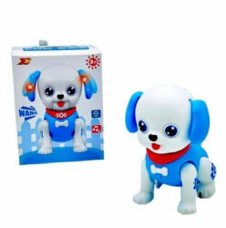 toy - Catelus interactiv cu muzica si lumini, Sare si merge, Fun Dog, alb/albastru (JUC563)