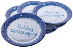 Szülinapi papírtányér 6 darabos - 23 cm, kék (10540FUN004)