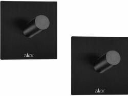 ZACK Törölköző akasztó DUPLO 4 cm, szett 2, fekete, rozsdamentes acél, Zack (ZACK40353)