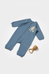 BabyCosy Salopeta cu fermoar, Two thread, BabyCosy, 100% bumbac organic, Indigo (Marime: 6-9 luni) (BC-CSY8029-6)