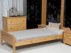 Komforttéka Ania fenyő ágykeret égerfa 90' + ajándék ágyrács