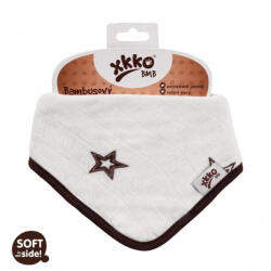 XKKO nyálkendő patentos bambusz barna csillagok BMBBND020 - babamarket