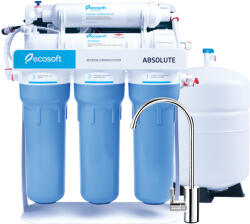 Ecosoft Absolute fordított ozmózis víztisztító berendezés nyomásfokozóval (MO550PSECO)