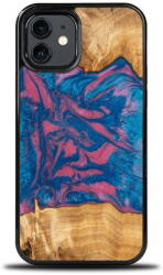 Bewood Husa Wood and Resin Case for iPhone 12/12 Pro Bewood Unique Vegas - Pink and Blue - vexio