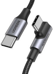 USB-C-USB-C kábel, ferde UGREEN US334 5A, PD 100W, 2m (fekete) - pixelrodeo
