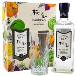 SAKURAO Classic gin ajándékcsomag Pohárral, 40%, 0.7l