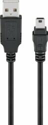 Goobay 46712 USB-A apa - Mini USB apa 2.0 Adat és töltőkábel - Fekete (1m) (46712)