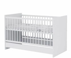  Baby Shop Basic 70×140-es átalakítható babaágy - bordázott fehér (57336)