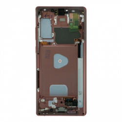 Samsung N980, N981 Galaxy Note 20 (4G és 5G) előlap keret, lcd kijelző és érintőpanel, arany (Same size OLED)
