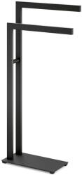 ZACK Raft de prosoape vertical LINEA 80 cm, dublu, negru, oțel inoxidabil, Zack