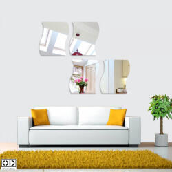 Oglinzi Acrilice Decorative pentru Decorare si Design Interior pentru Pereti si Mobila, Model Valuri 19 x 17 cm (20AGL0084-30)