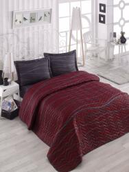 Eponj Home® Set cuvertura matlasata 200x220cm+ 2 fete perna 50x70cm Verda - Claret Red