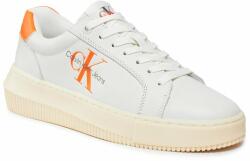 Calvin Klein Sneakers Calvin Klein Jeans Chunky Cupsole Laceup Mon Lth Wn YW0YW00823 Bright White/Shocking Orange 02W