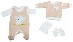 AB ABR 5 részes belül bolyhos baba szett elefánt mintával - Bézs (56)