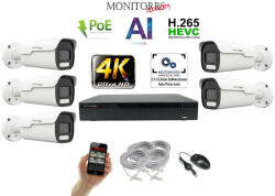 Monitorrs Security - 4k AI IP park kamerarendszer 5 kamerával 8 Mpix - 6380K5