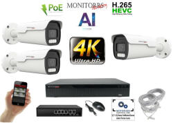 MS - 4k AI IP park kamerarendszer switchel 3 kamerával 8 Mpix - 6380K3B