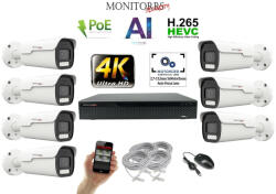 Monitorrs Security - 4k AI IP park kamerarendszer 7 kamerával 8 Mpix - 6380K7
