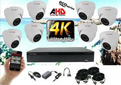Monitorrs Security - 4k AHD kamerarendszer 8 kamerával 8 Mpix WD - 6037K8