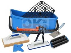 Kubala burkoló mosóvödör 20 liter, tripla görgő+rács +szivacs+behúzó +kanál+szilikonozó készlet (mak1524cs4) (mak1524cs4)