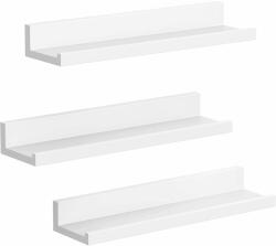 SONGMICS Falipolc 3 db-os szett, lebegő polc képkeretekhez, fehér (LWS38WT)